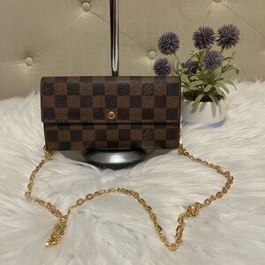 Authentic Louis Vuitton Damier Ebene Long wallet